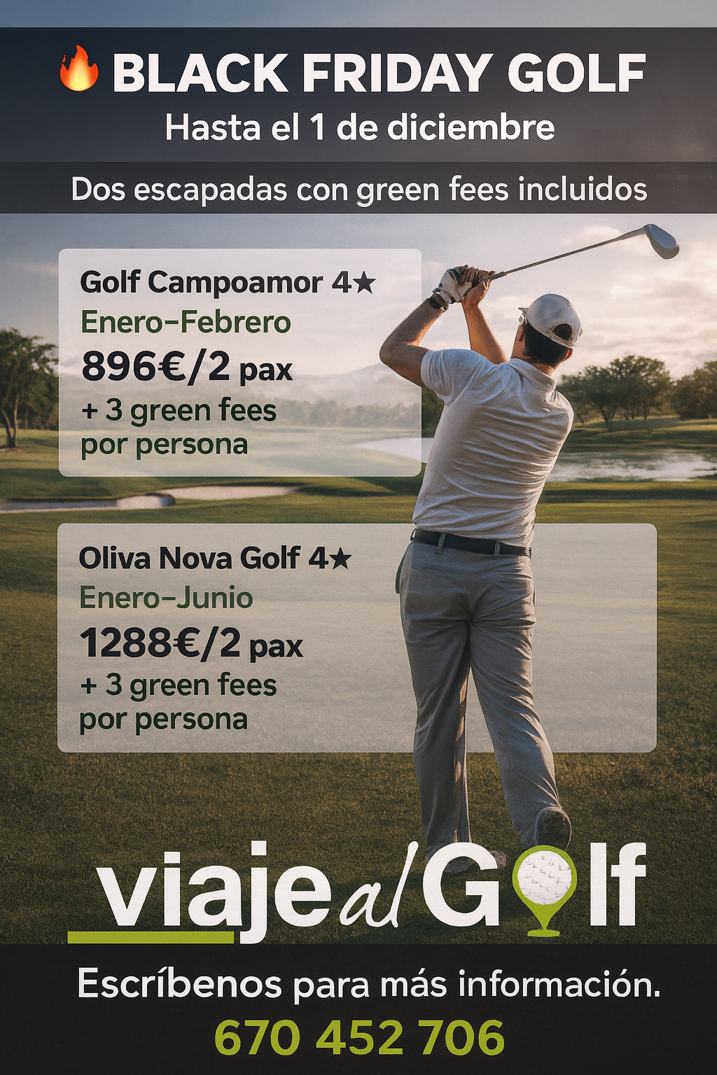 Si estas pensando en hacer una escapadas, unas vacaciones o viaje para jugar al golf, Visita viajealgolf.com ahora